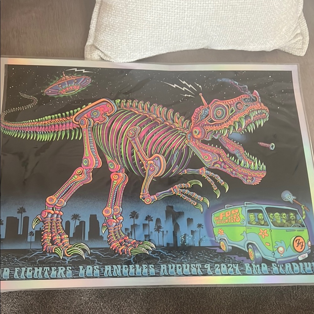 Neon Dinosaur Wall Art